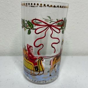 Nathalie Lete juice glass Christmas santa reindeer Anthropologie exclusive